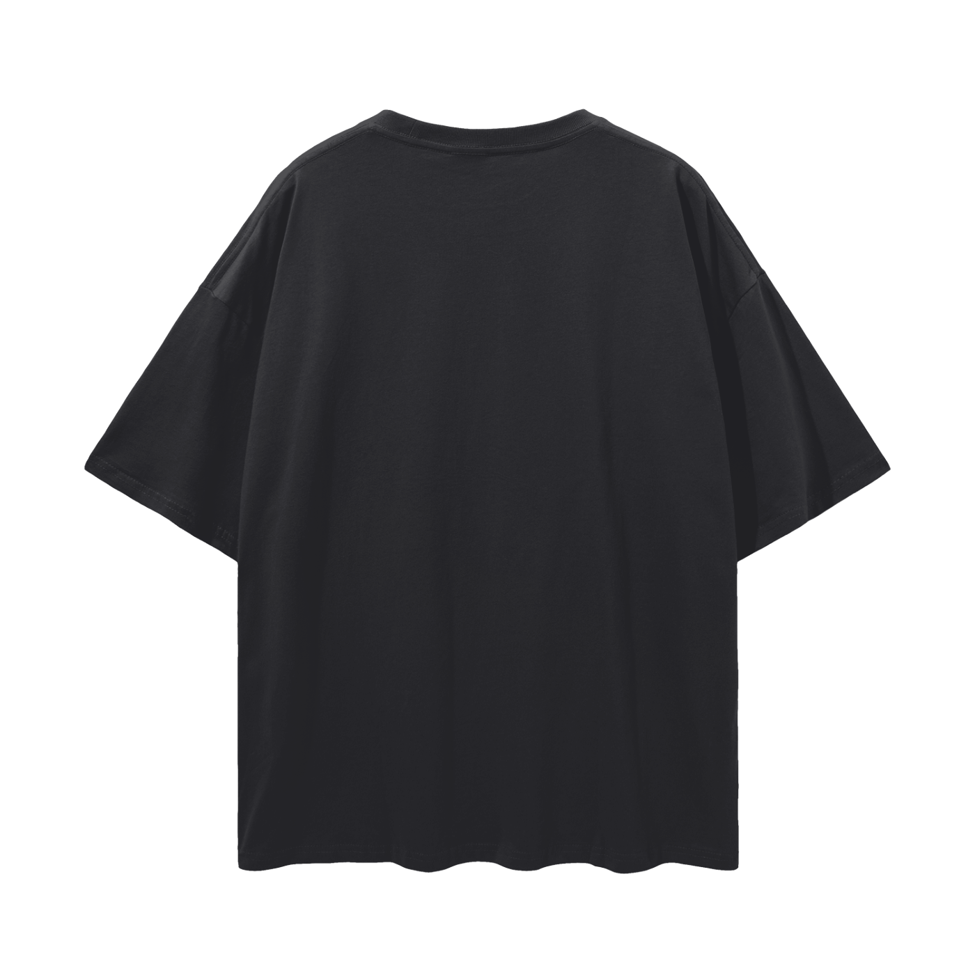 Black t-shirt on a white background